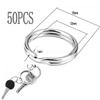 50PCS 15mm Connectors Clasps Split Key Ring Loop Hoop KeyChain Stainless Steel