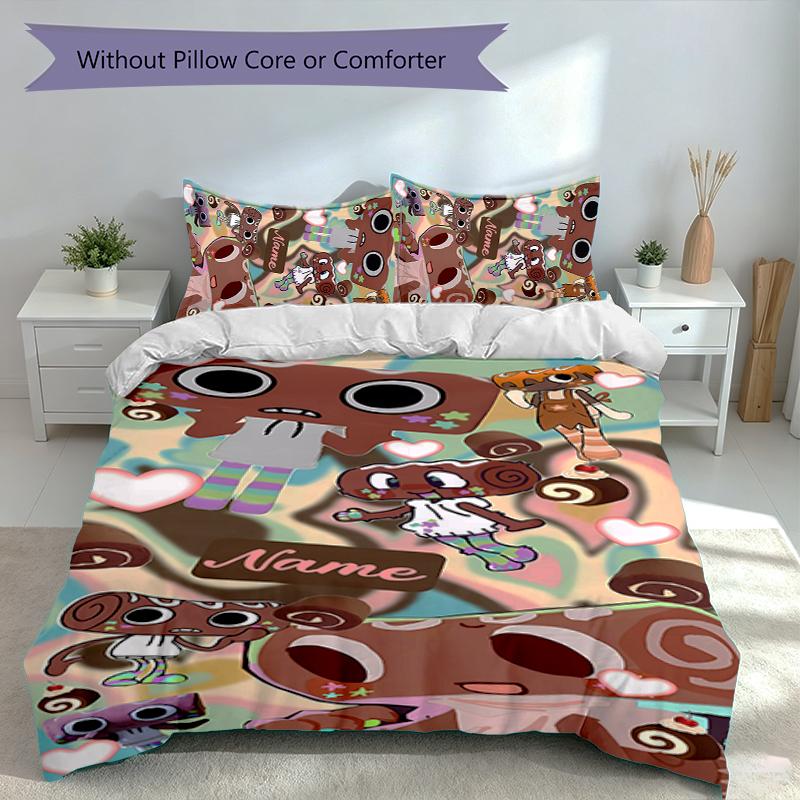 3pcs Custom Name Game Dandy's World Bedding Set,Includes 1 Duvet Cover and 2 Pillowcases,All-season Bedroom Decor