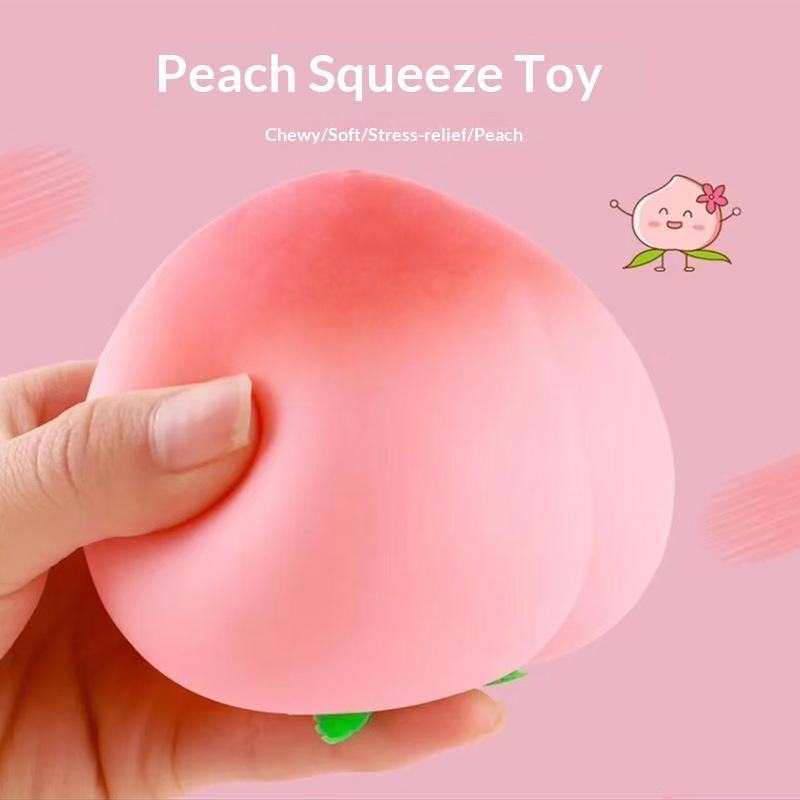 Soft Peach Fruit Squeeze Toy Slow Rising Stress Relief For Kids & Adults, Squeeze Anti-Anxiety Sensory Fidget Toy Daily Joy