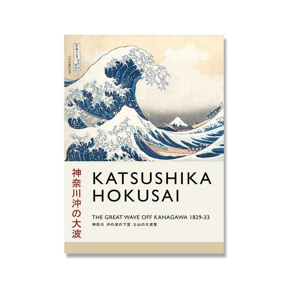 Katsushika Hokusai Vintage Plagát Japonské Cestovné Umelecká Tlač Yayoi Retro Maľba na Plátne Nástenný Obrázok Do Obývacej Izby Domáca Dekorácia