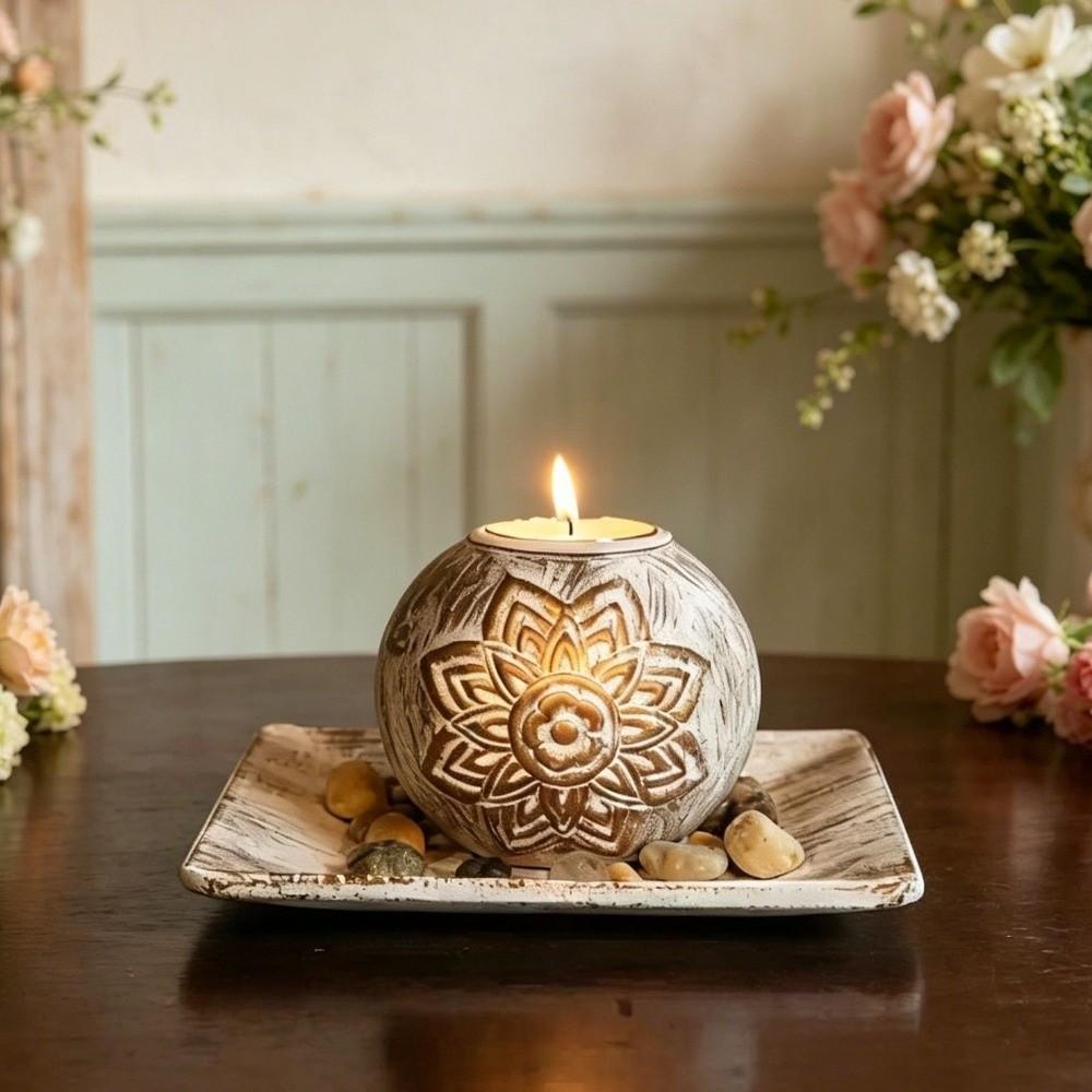 with Tray Tealight Candlestick Wood Wooden Candle Holder Decorative Candlestick Bedroom