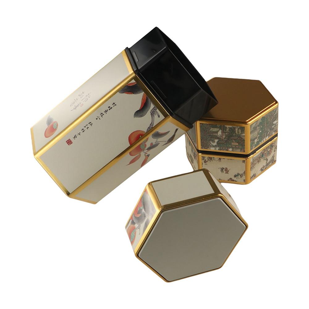 Tea Storage Container Tea Set Accessories Hexagonal Tea Pot Tea Box Tea Organizer Tea Storage Tank