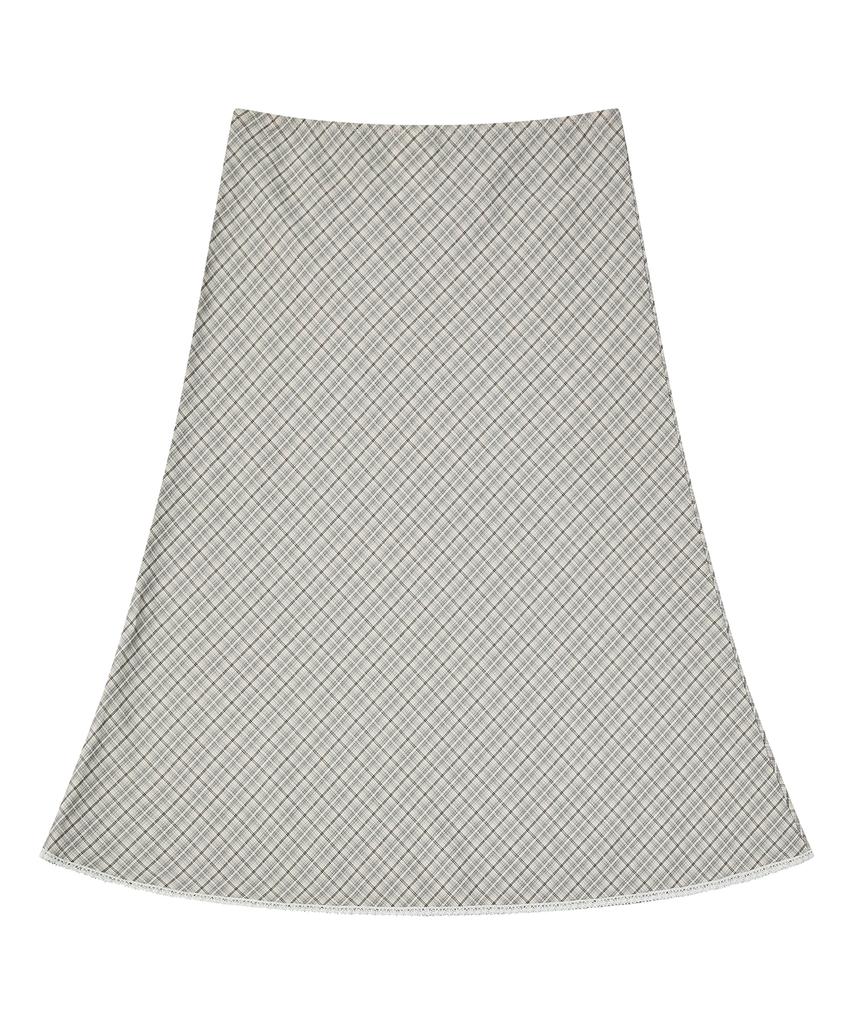 Deliscent Some Check Skirt [Light Gray]