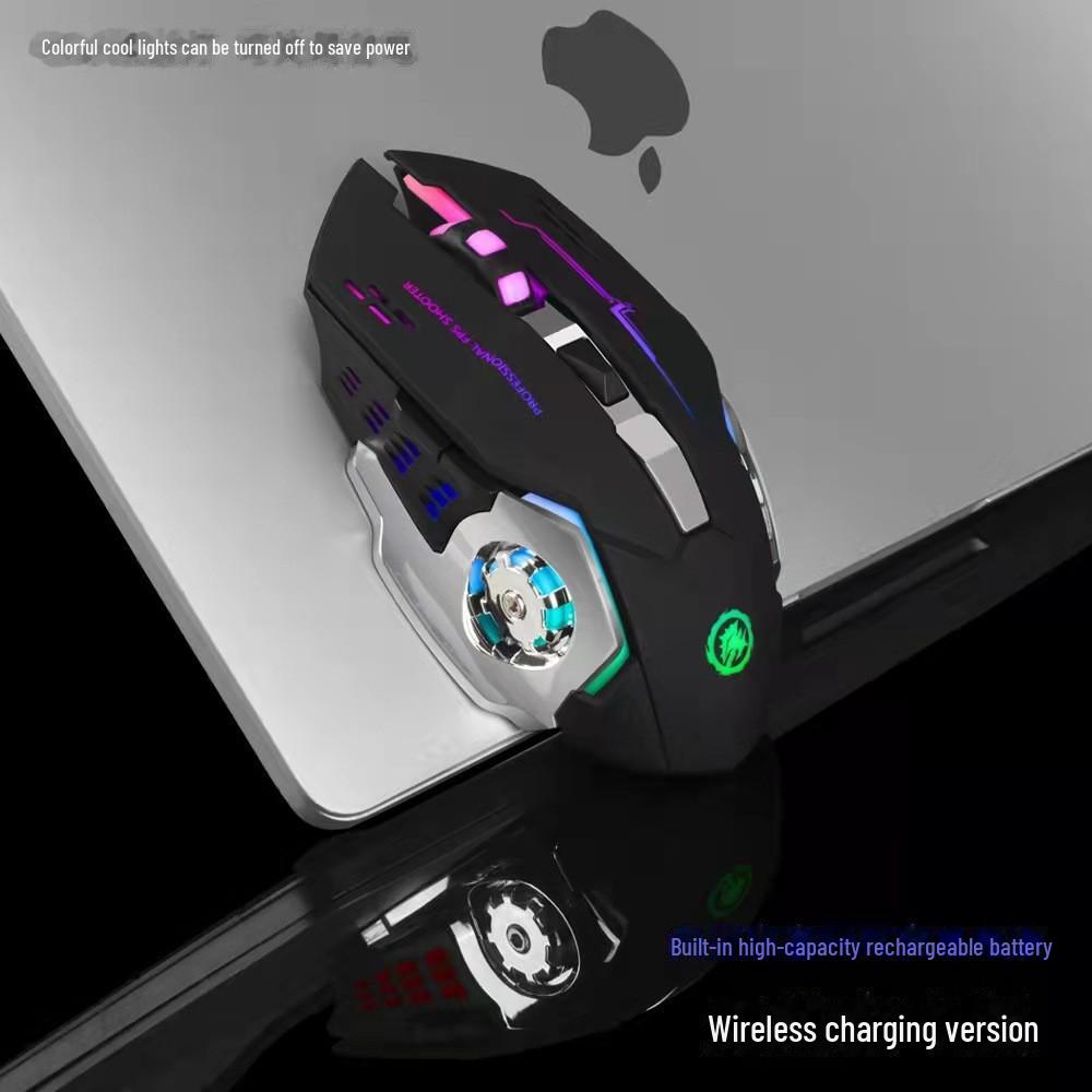 Hot Wheels Wireless and Wired Silent Luminous E-Sports Gaming Mouse with Bluetooth Charging