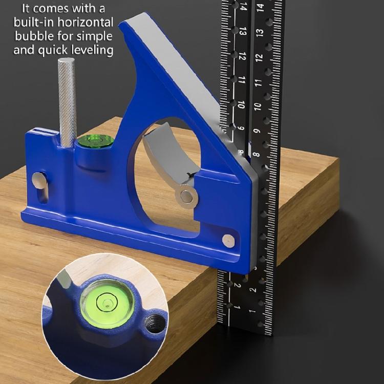 Strong Combination Square Tool Accuracy Multiple -Angles Rulers with Build -in Holes & Positioning Marks for Construction