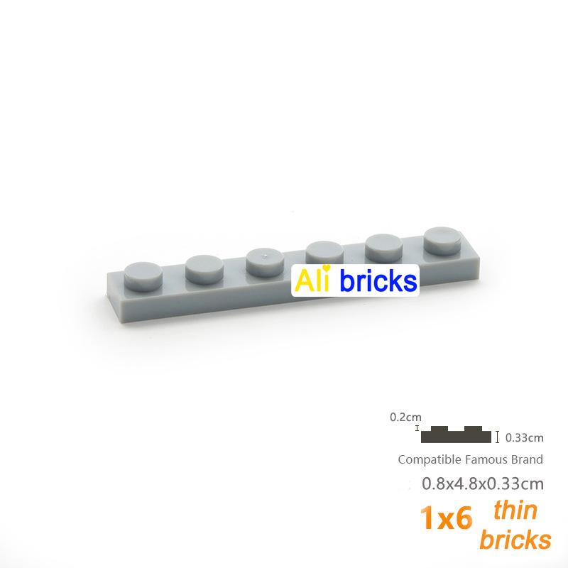 20pcs/lot DIY Blocks Building Bricks Thin 1X6 Educational Assemblage Construction Toys for Children Size Compatible With Brand