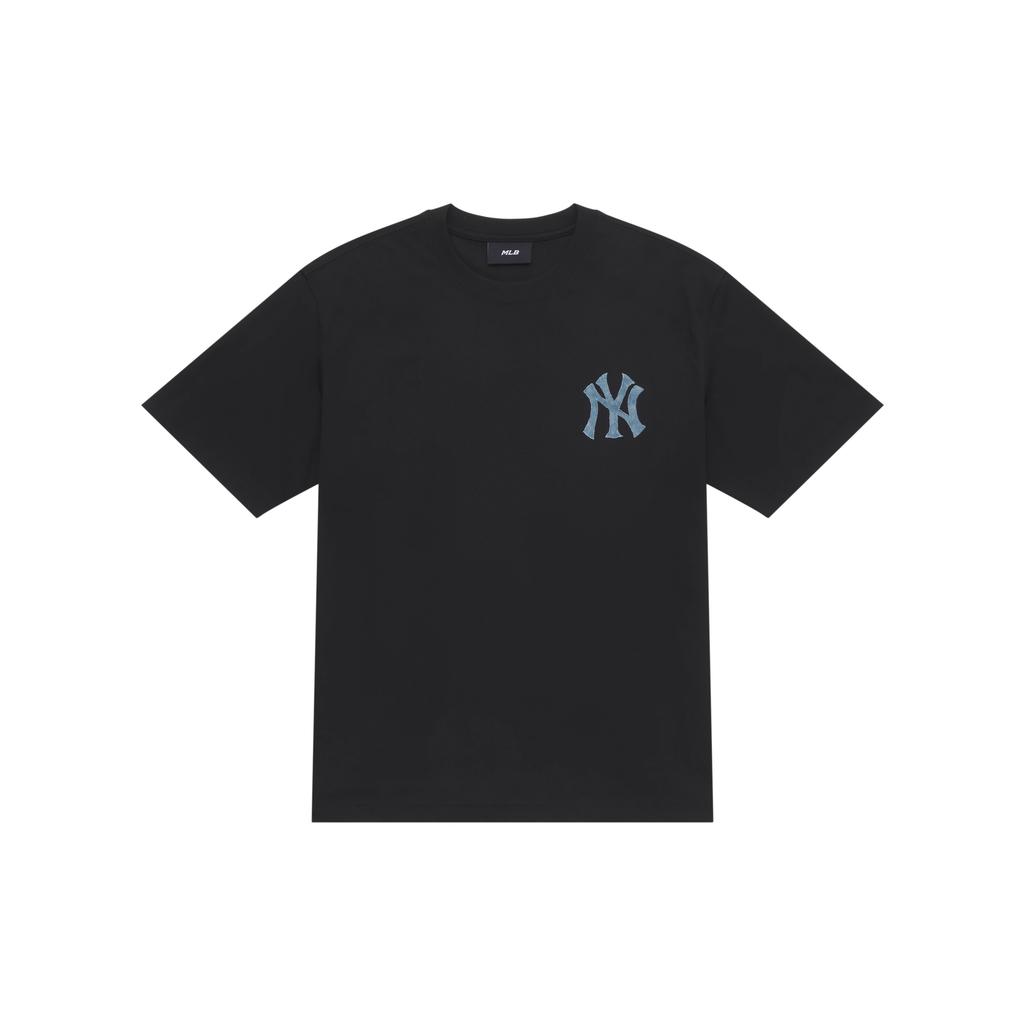New MLB MONOGRAM Collection New York Yankees SS25 T Shirt Men's Black 3ATSM0953-50BKS