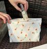 Clapoyis Large Capacity Square Makeup Pouch with a Cute Floral Print Women's