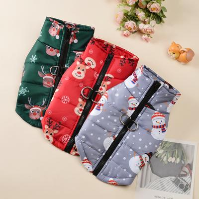 Küçük Orta Köpekler Kediler İçin Sıcak Köpek Giysileri Sonbahar Kış Rüzgar Geçirmez Noel Baskılı Yavru Köpek Ceketi Schnauzer Yorkshire Evcil Hayvan Montu