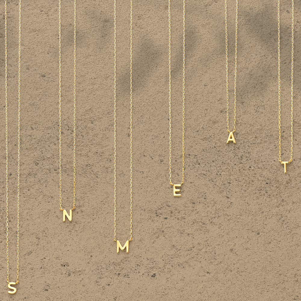 BLOOM 18K Yellow Gold Initial Necklace [Official] Women's (E) 0304-2560-0019-0000