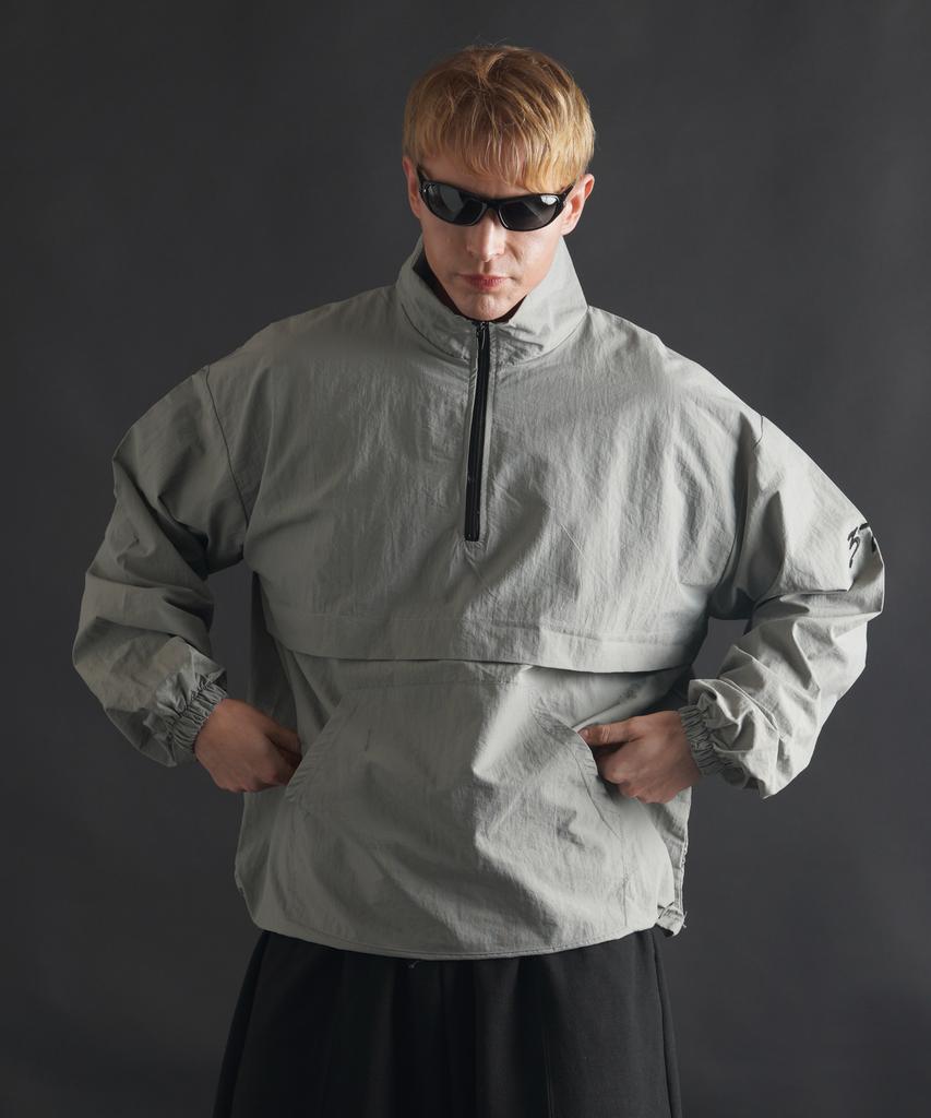 Phermenon Loose Fit Nylon Anorak [Light Grey]