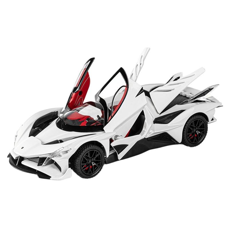 

1/24 Apollo Project EVO Alloy Sports Car Model Diecast Metal Toy Super Racing Car Model Simulation Sound and Light Children Gift белый