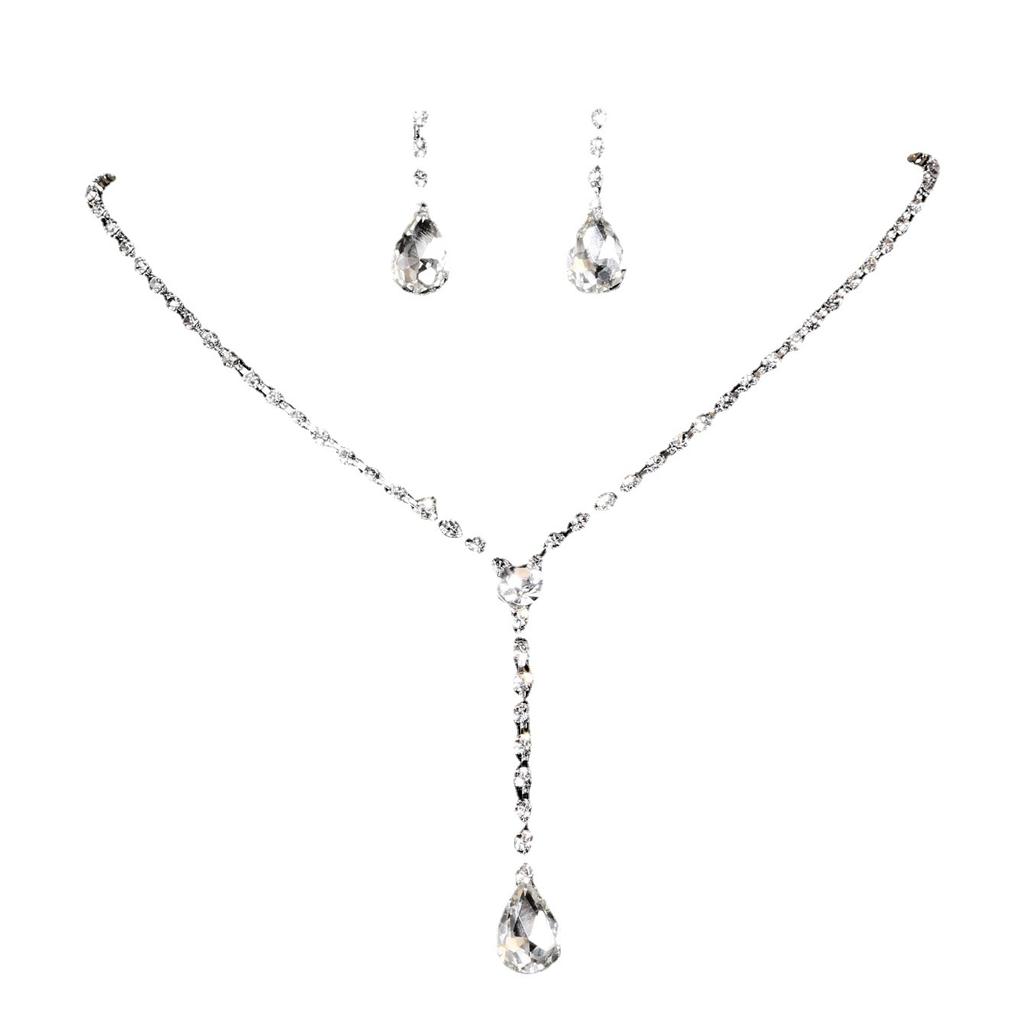 Bridal Necklace Set Wedding Matching Earrings Necklace Jewelry Two-piece Set