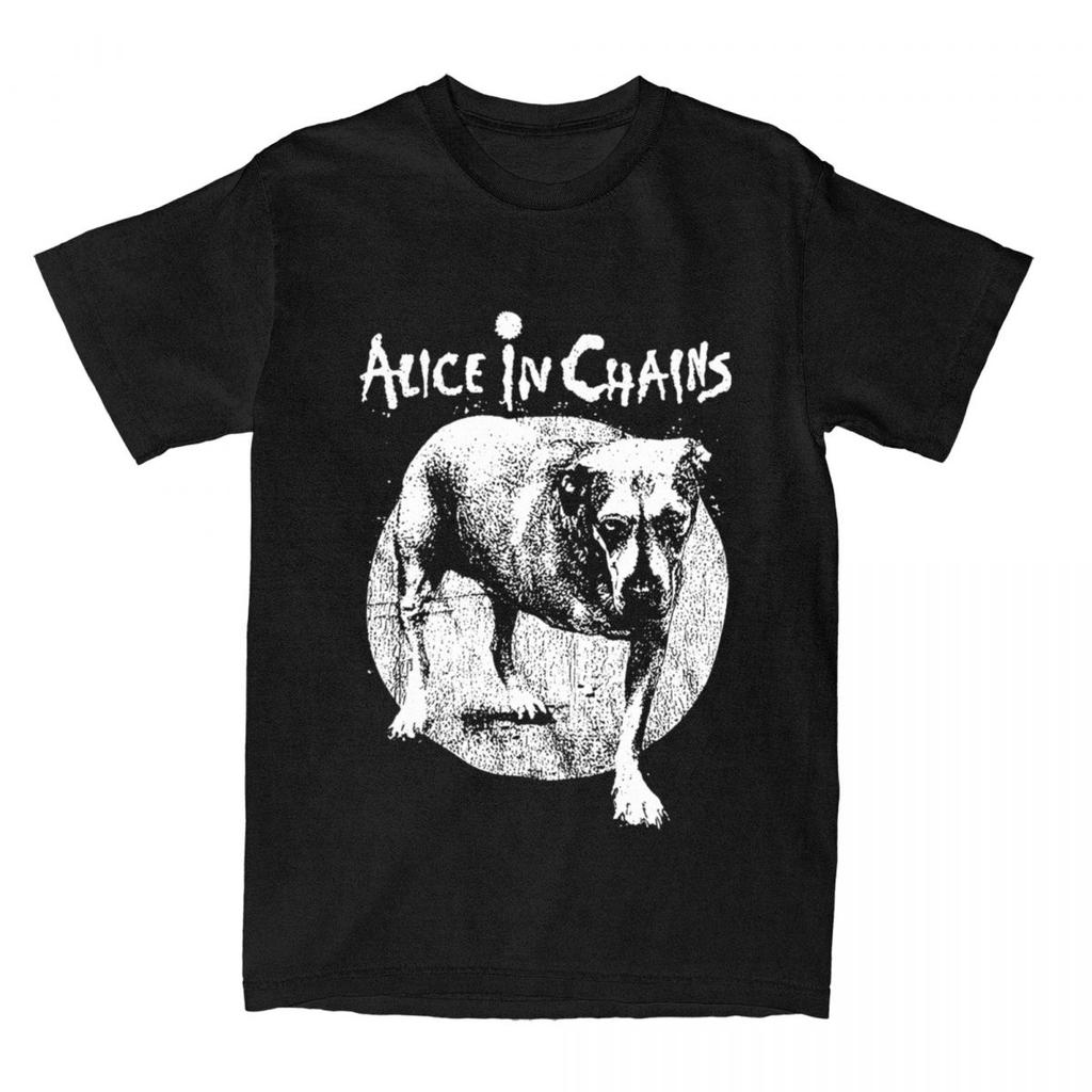 Men Women T Shirt Alice In Chains Rock Art Animal DOG T Shirts Hip Hop Summer Tee Shirt Y2K Basic Design Cotton Clothing Gift