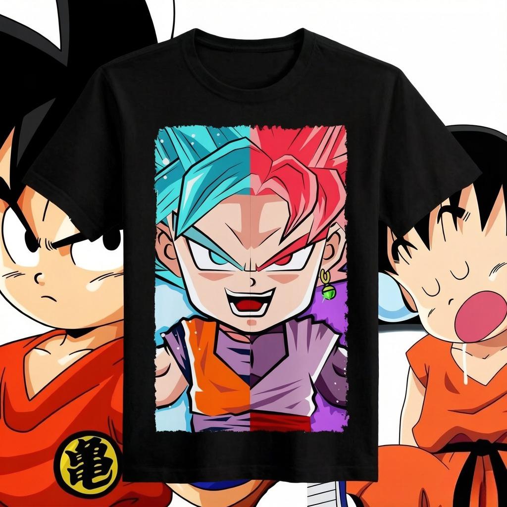 Dragon Ball Cartoon Monkey King Printed Tshirt Casual and Comfortable Suitable for Children and Parents of The Suit S