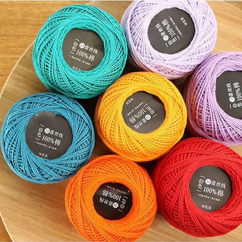 Solid Color Crochet Thread Size 3 Sewing Thread Handmade Thread Embroidery Thread