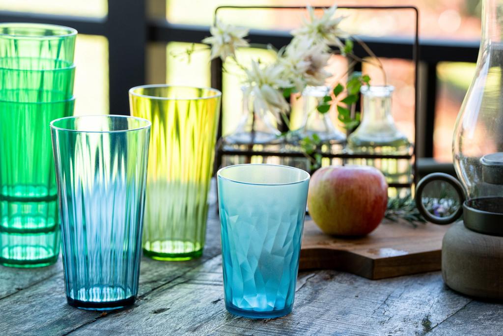 Claritte [Made in Japan] 350ml TumblersGlasses - Set of 6 - Shatter-Resistant, Non-Slip, Dishwasher Safe, Made with High-Grade Plastic - Perfect Gift