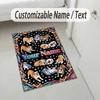 Dog Theme Crystal Velvet Rug Personalized Custom Name Text Soft Floor Mat Home Decor
