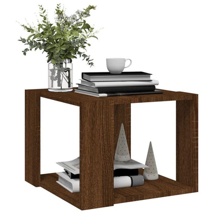 VidaXL Table basse Chêne marron 40x40x30 cm Bois d'ingénierie 815170