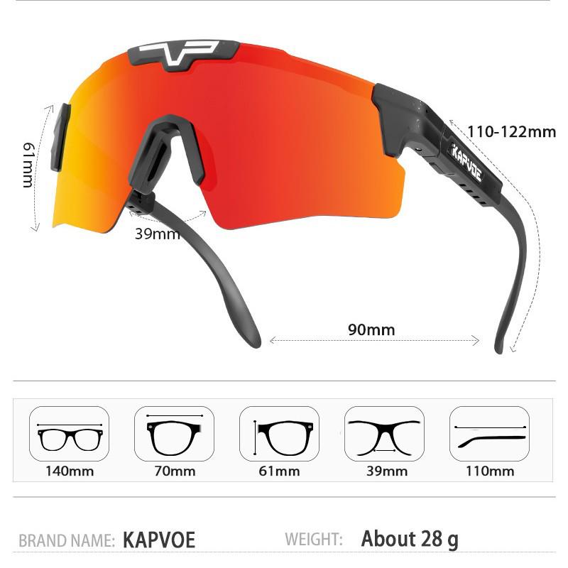KAPVOE Polarized Photochromic Cycling & Outdoor Sports Glasses with Adjustable Temple