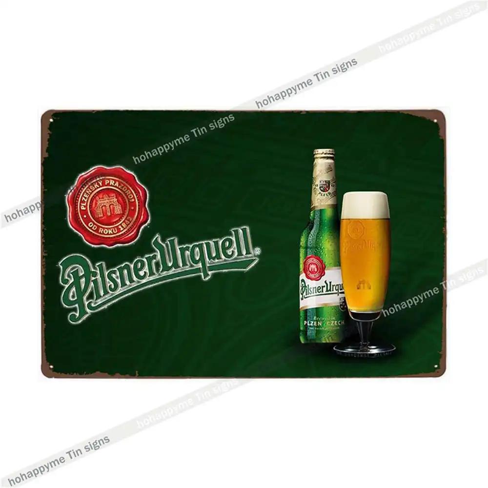 Pilsner Urquell Metal Wall Art Poster Belgium Beer Sign Vintage Bar Man Cave Club Tin Painting Decor Plaque Decoration 20x30cm