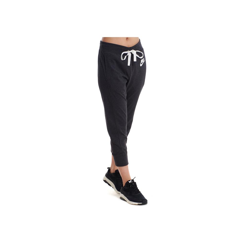 Nike Solid Color Letter Logo Knitted Sports Casual Pants Women Bottoms Black Gray 854964-032