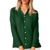 Women's Fashion Casual Solid Colour Cotton Button Cardigan Long Sleeve Top