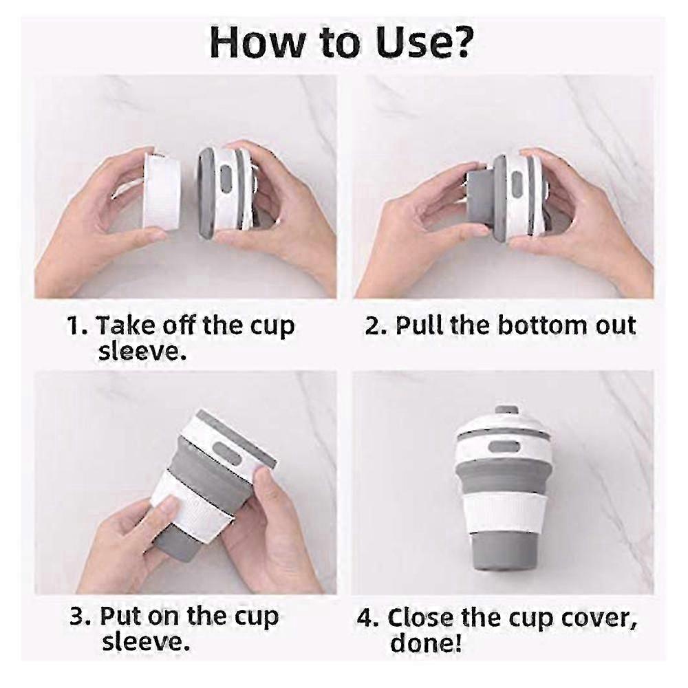 Suitable for Collapsible Coffee Cup For Travel Silicone Foldable Mug With Lid