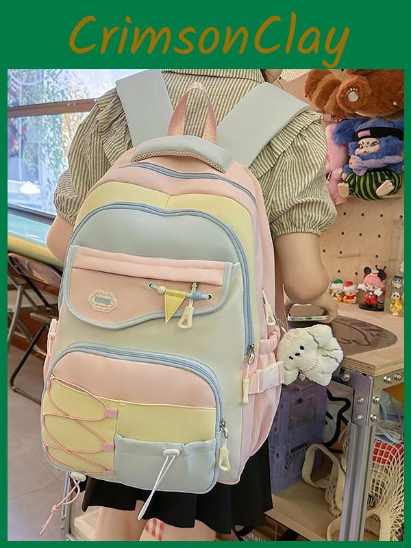 Girls School Backpack With Youthful Design And Nylon For Middle School Students