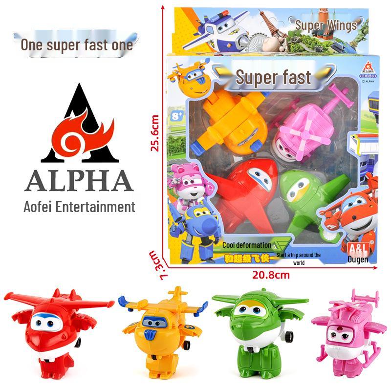 Super Wings Transformation Robot Toy Set: Le Di, Xiao Ai, Duo Duo, Ka Wen, Ku Fei, Bao, Jing, Zhang Gift Box