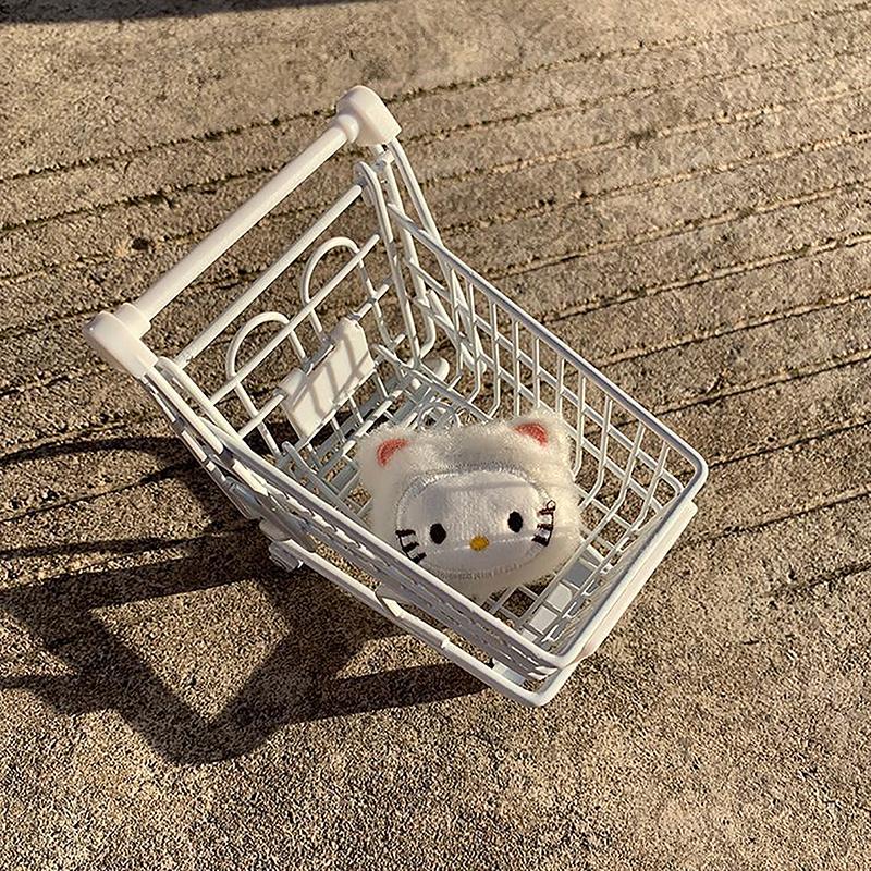 Cartoon Hello Kitty Plush Keychain Cute Cat Plush Doll Key Ring Child Stuffed Toy Couples Backpack Pendant Ornaments Gifts