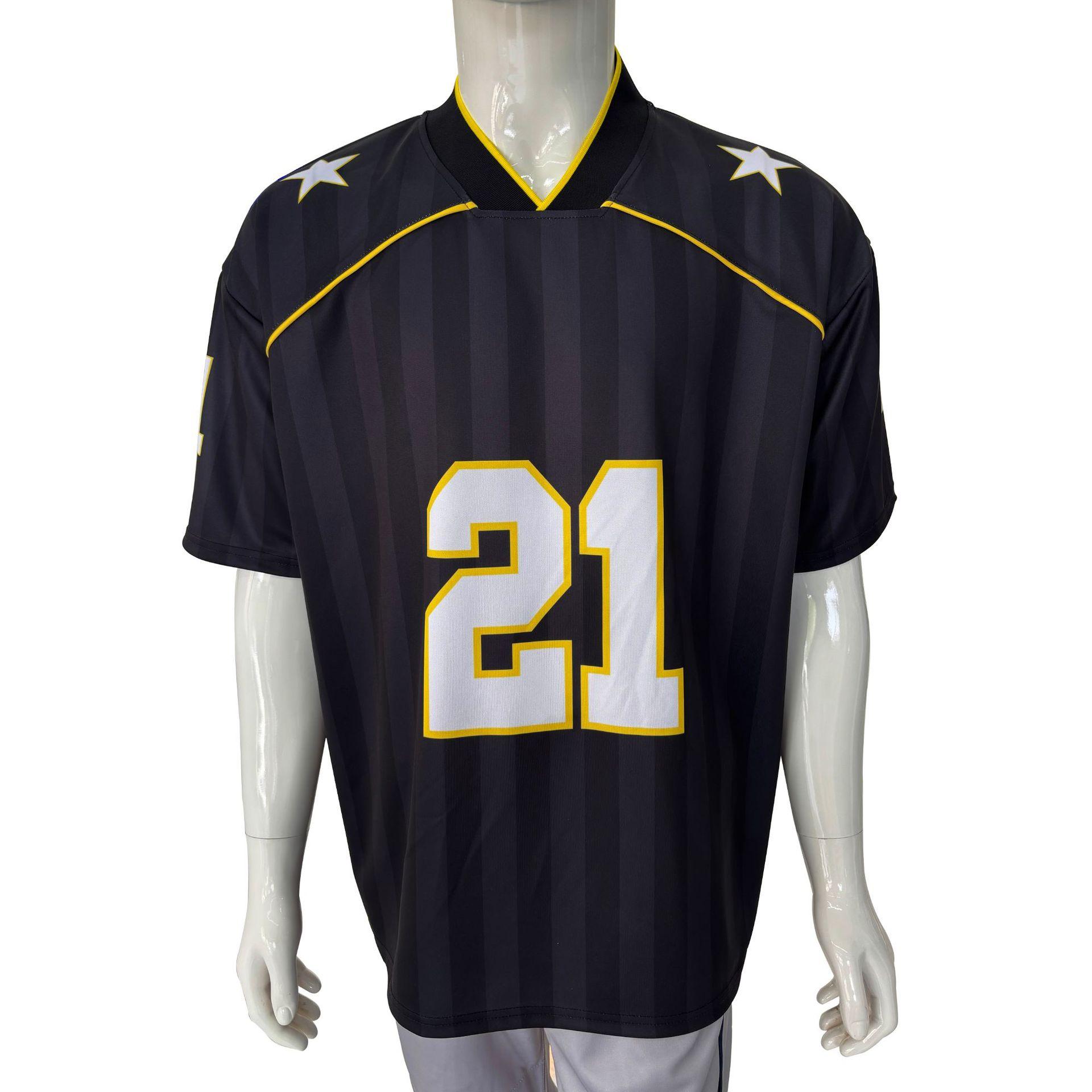 

Vintage Sports Fan Jersey Fan Football Jersey Street Tide Brand Couple Loose customized according to size чорний