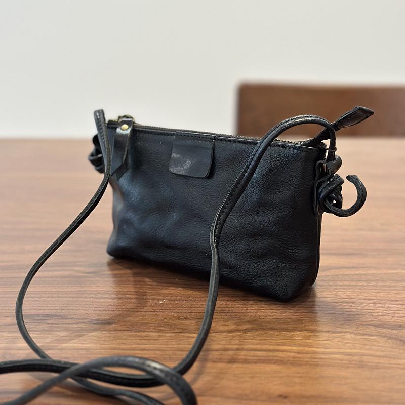 Johnature Textured Shoulder Bag Women's Genuine Leather Retro Versatile Commuter Crossbody Bag Mini Phone Bag