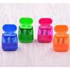 Double-Hole Cute Children's Plastic Pencil Sharpener with Cover