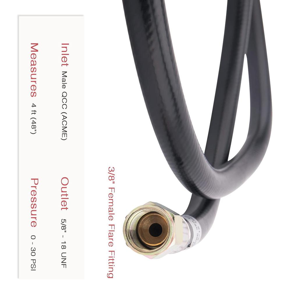 Regulador de Propano Ajustável para Grelhador a Gás com Mangueira Encaixe de Alta Pressão para Cilindro Queimadores de Grelhador para Churrasco Fritadeiras Aquecedores Fogão