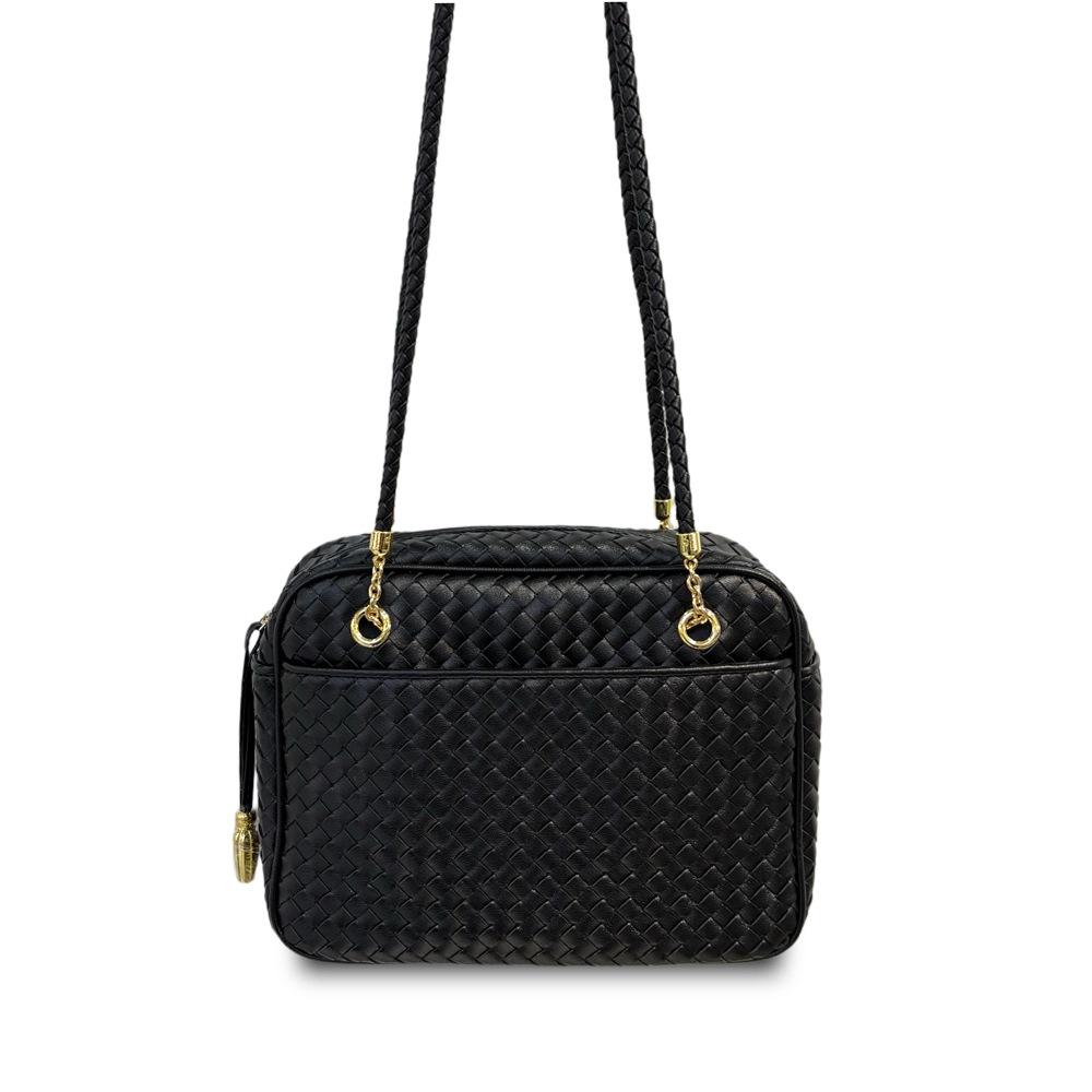 New Leather Woven Camera Bag Tofu Bag Niche Retro Boston Women's Bag Cross-border Fashion Shoulder Messenger Bag