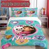 3pcs Duvet Cover Set (1*Duvet Cover + 2*Pillowcase, Without Core), Custom Name Gabby's Dollhouse Pattern Bedding Set, Home Bedroom Decor Gift