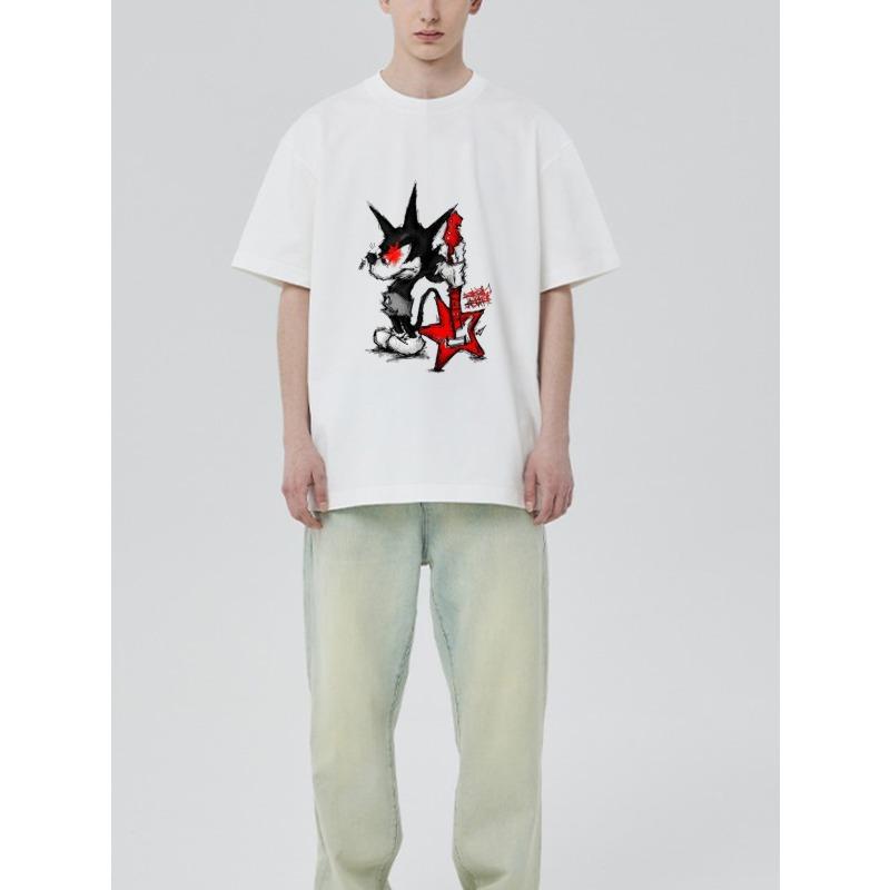 Bílé tričko s potiskem hada, diamantu a peněz, ležérní streetwearový top pro muže a ženy