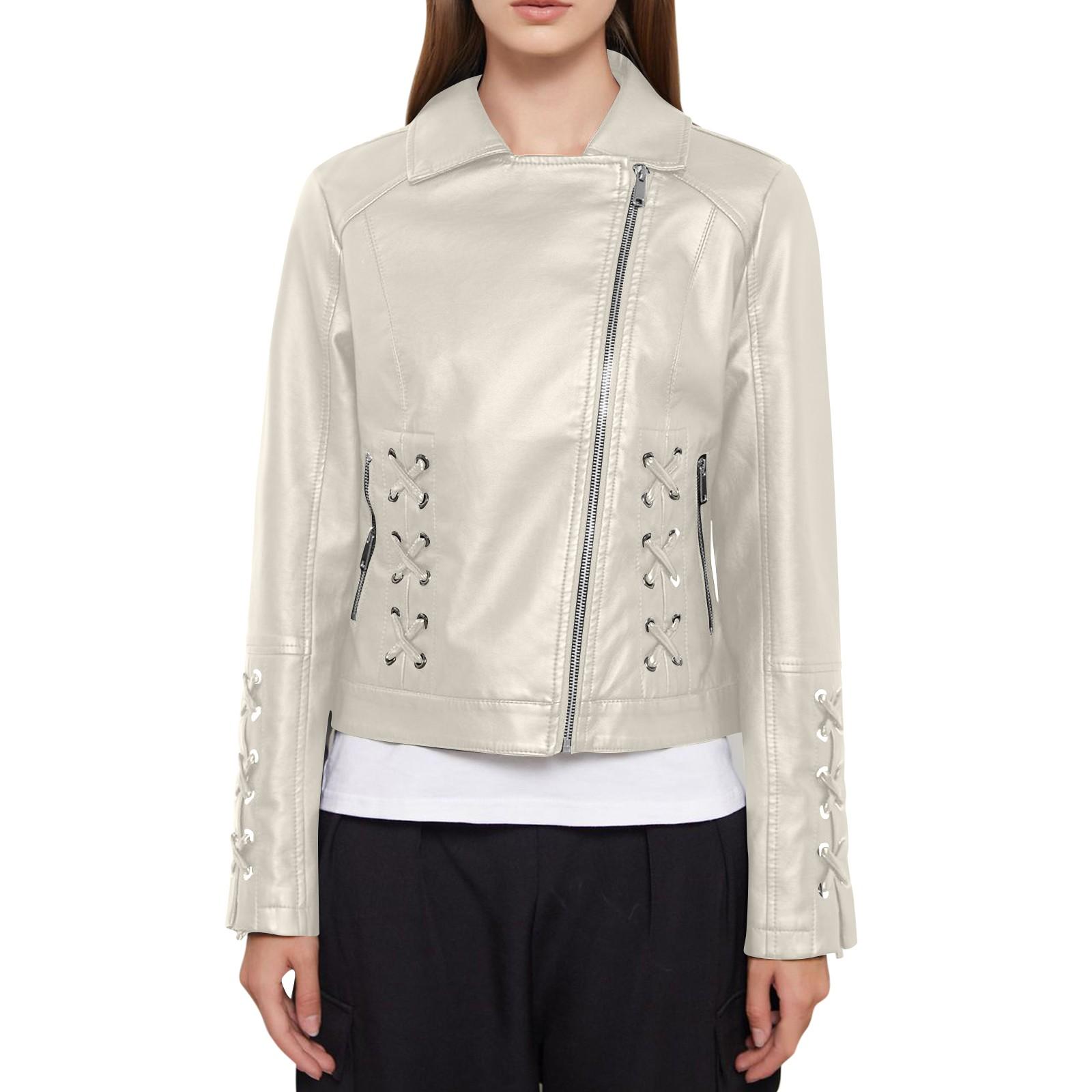 

Женская повседневная кожаная куртка с воротником-стойкой, облегающее пальто на весну и осень XXXXL