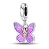 Authentic Copper Charm Bead Charms Luxury Purple Butterfly Pendant Bead Charms Compatible With Bracelets Diy Women Making Delicate Gift