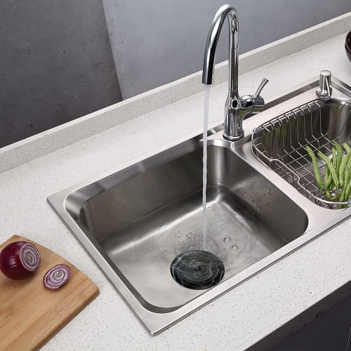 15cm Silicone Sink Drain Cover, Black, Water Stopper, Bathtub Stopper, Sink Lid for Sink Drain