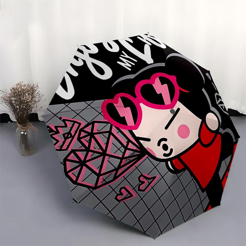 Enjoy Life, Cute Cartoon- Automatic Opening and Closing, 8-rib Structure Portable Umbrella, Suitable for Men and Women in All Seasons - Perf