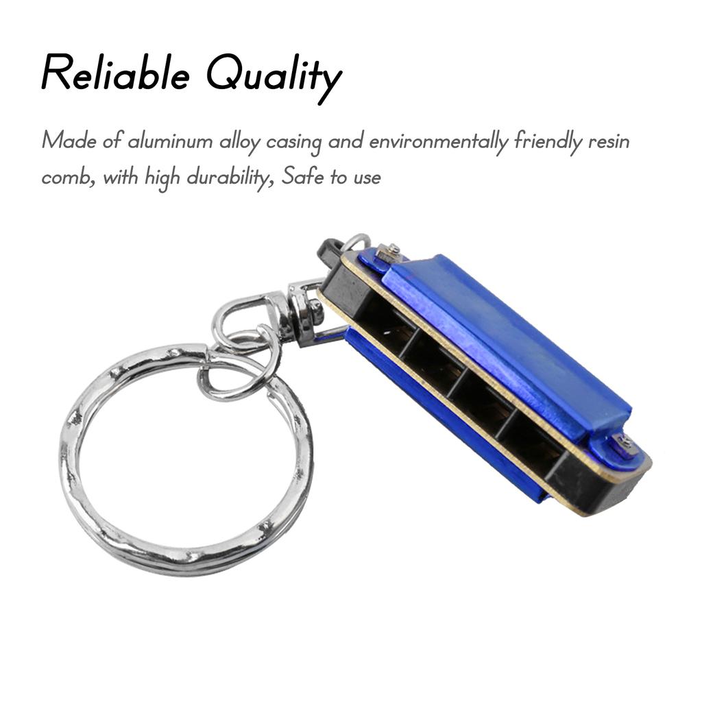 SWAN Keychain Harmonica 4 Holes 8 Tones Key of C Small Harmonica Decoration Mini Music Instrument for Beginners Students