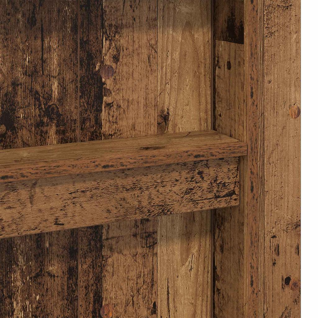 Loft Bed Frame with Desk Reclaimed Wood Look 90 x 200 cm