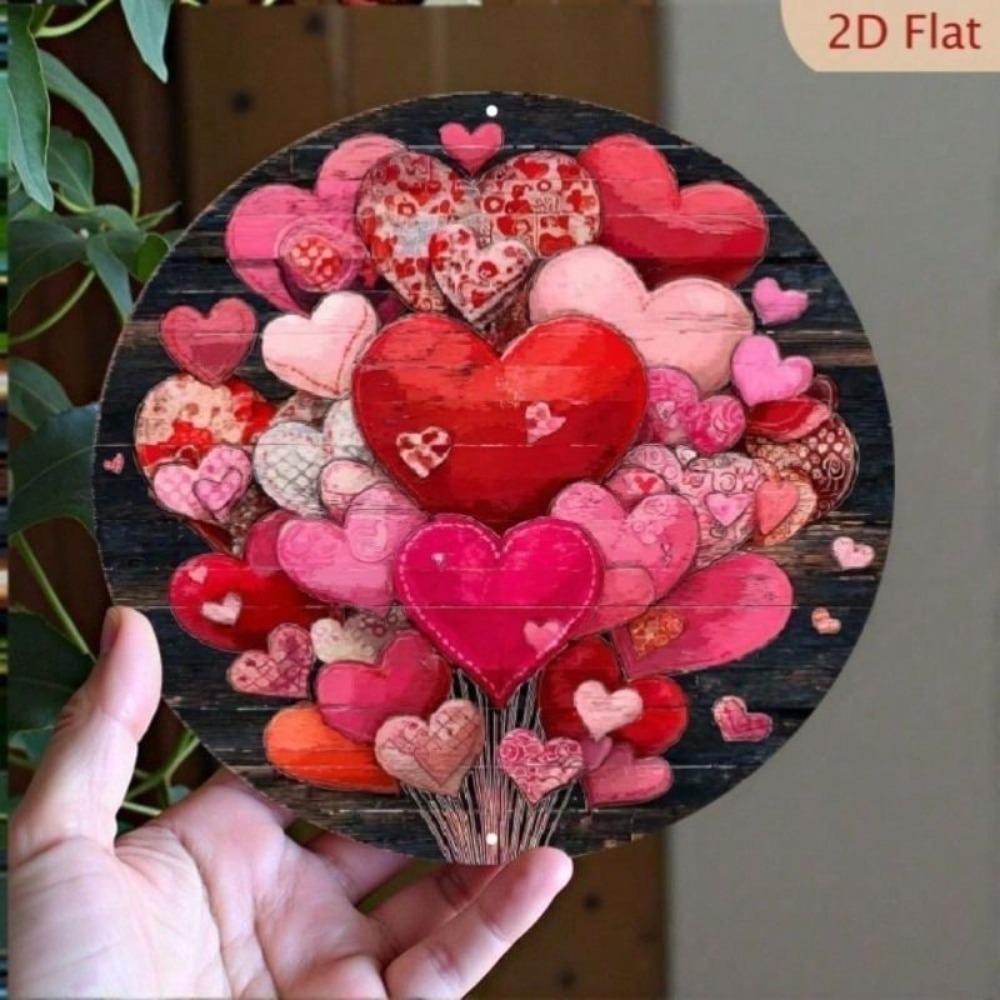 Metal Poster Wall Art, Valentine Heart Rustic Home Decor