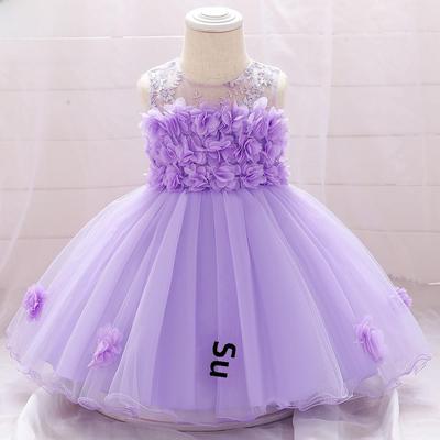 2024 Summer Flower Girl Lace Dress: European & American Style, Tube Top with Tulle Skirt