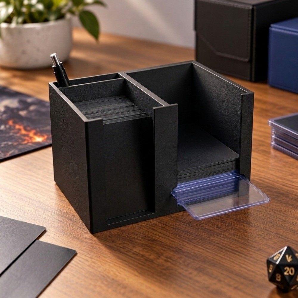 Dual Compartment Toploader Penny Sleeve Dispenser Card Storage Box Board Game Accessories