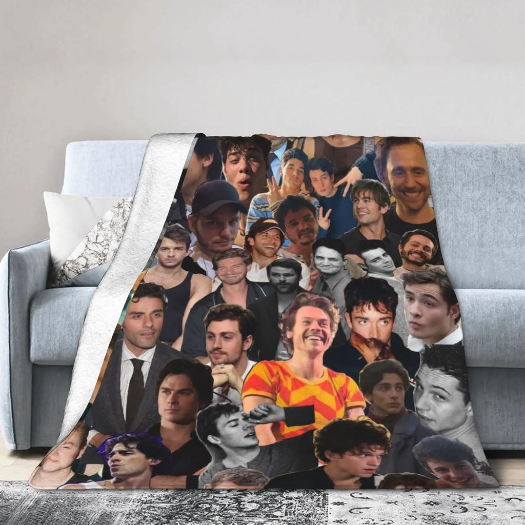 Rafe Cameron Collage Plush Flannel Throw Blanket for Couch Bed  Soft Warm Bedspread Design Quality Gift for Boys Girls