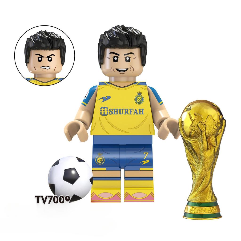 TV6502 World Football Stars Building Blocks Minifigures Set Soccer Players Assemble Bricks Action Figures Model Toys Birthday Gift