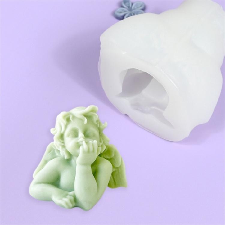 Silikonform für geflügelte Babyfiguren zur Kerzen- und Seifenherstellung, Silikon-Kerzenformen für handgemachte Kerzen, Valentinstagsgeschenk